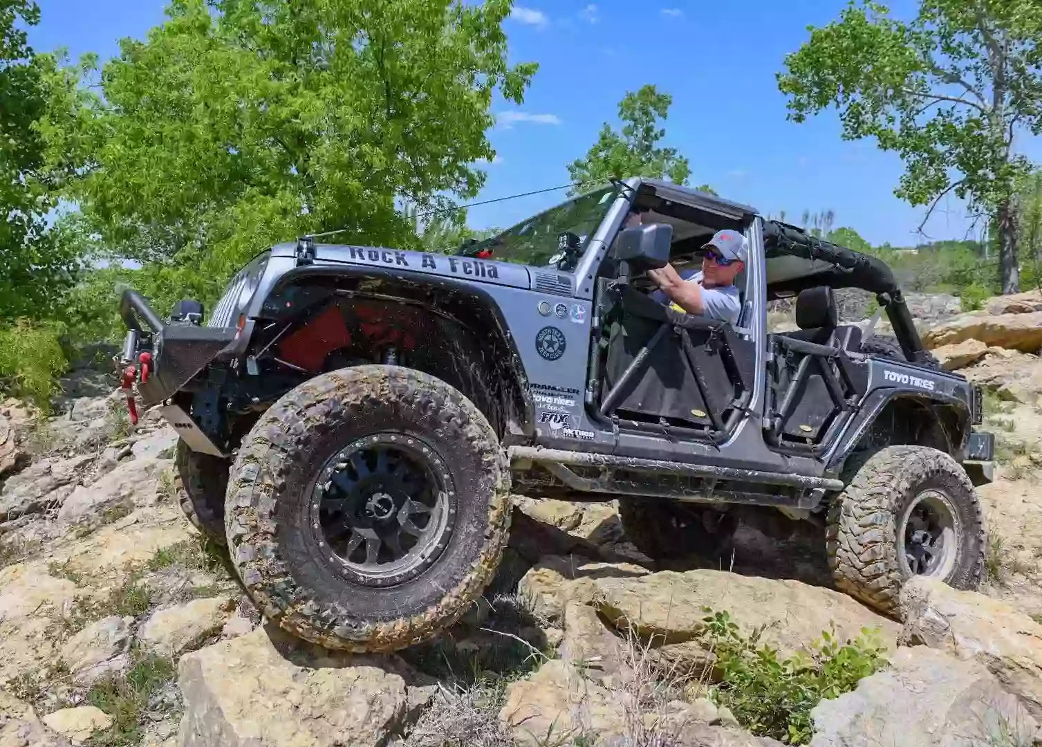 JFTops owner Jon Foerster wheeling in JKU 2013 Fun Jeep