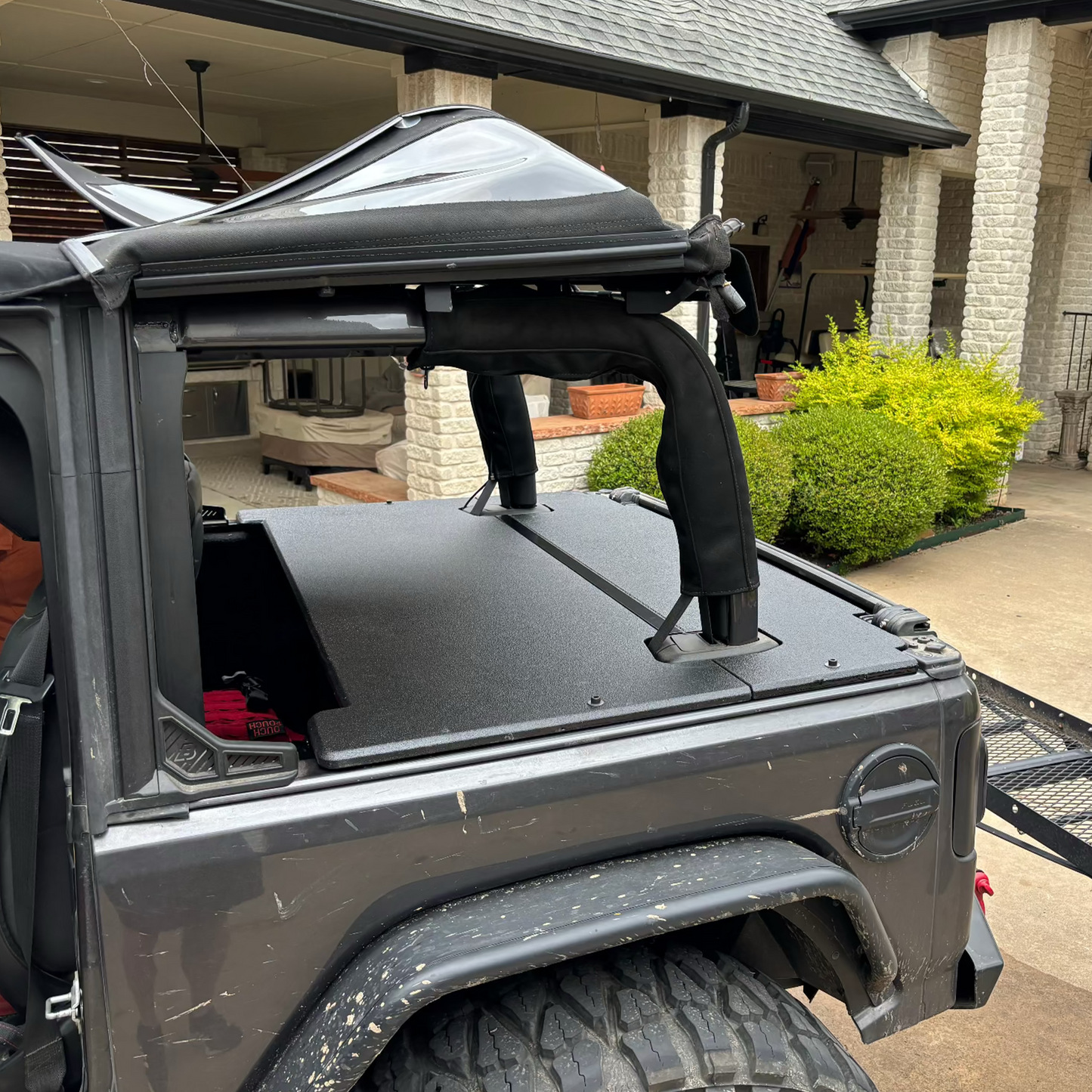 JK 2-Door Soft Top Jeep Wrangler Rhino-Lined Tonneau Cargo Cover (2007-2018)