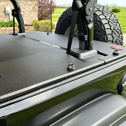 JFTops JL 2-Door Hardtop Tonneau Cargo Cover Wood and Rhino lined for 2024/2025 models