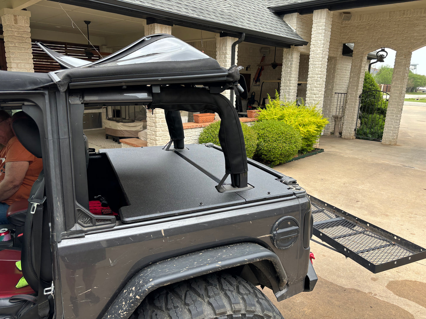JL 2-Door Soft Top Jeep® Wrangler Rhino Lined Tonneau Cargo Cover (2018-2023)