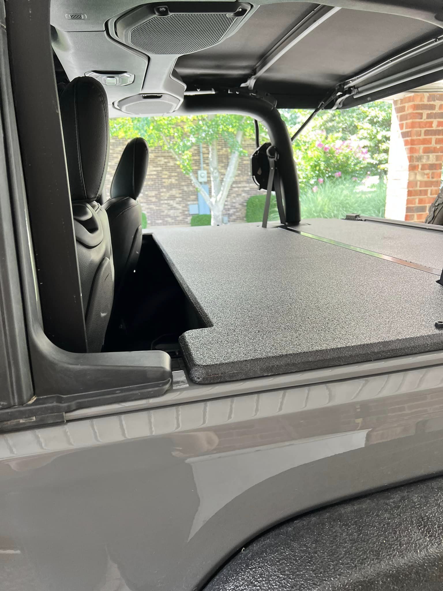 JFTops JL 2 door soft top tonneau bed topper in wood