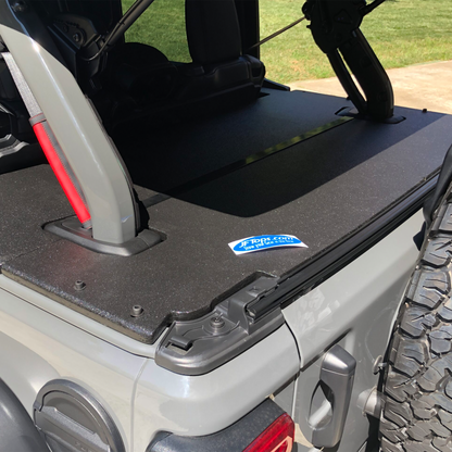 JLU 4-Door Soft Top Jeep® Wrangler Rhino Lined Tonneau Cargo Cover (2018-2023)