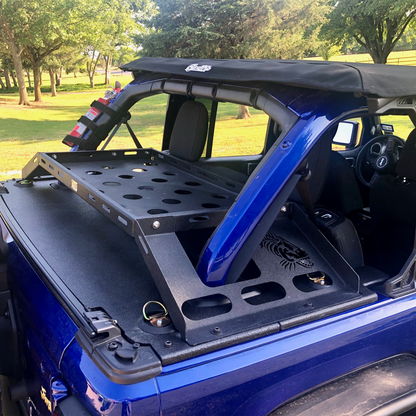 JLU 4-Door Soft Top Jeep® Wrangler Rhino Lined Tonneau Cargo Cover (2018-2023)