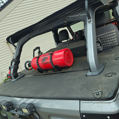 JFTops JLU wood tonneau cover 4 door with airtank on trunk 2019