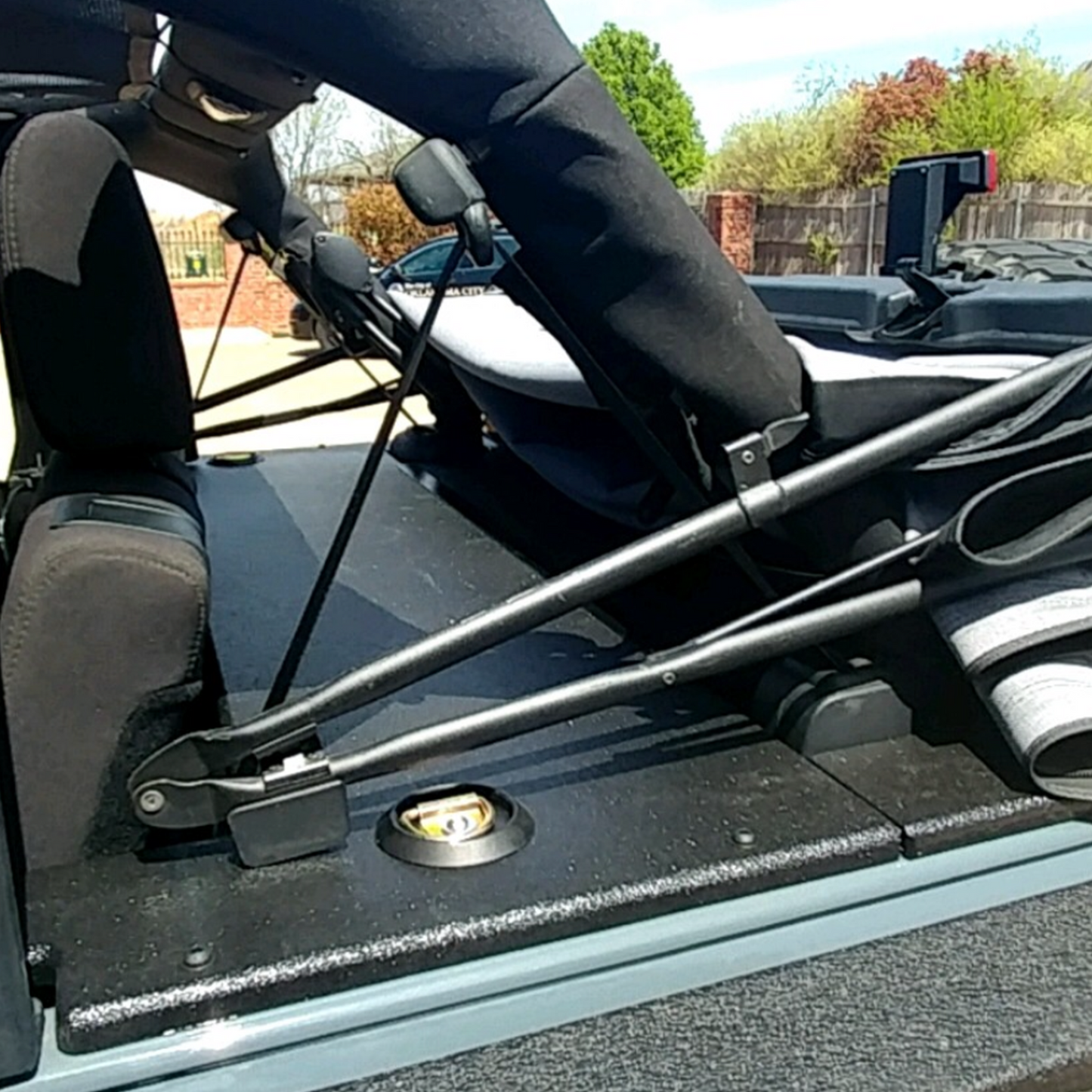 4-door soft top cargo cover rhino lined on Wrangler JL Earl Gray Jeep