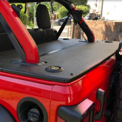 JLU Wrangler cargo cover by JFTops on Red Jeep with no top