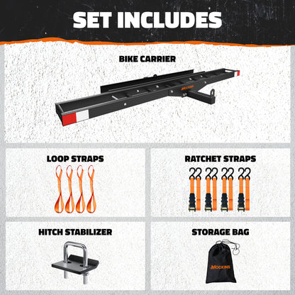 73" Hitch Motorbike Carrier with Loading Ramp