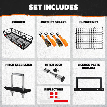 60"x24"x14" High Rail Hitch Carrier