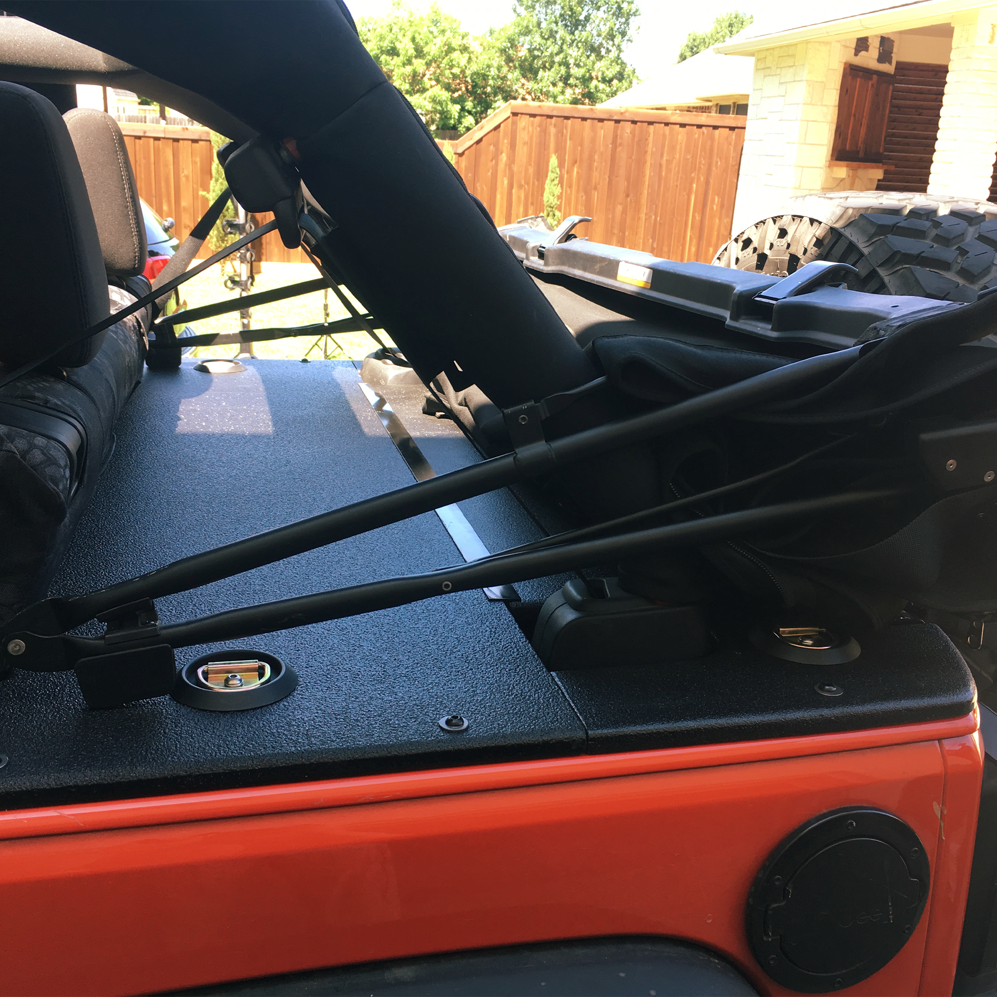 slantback soft top cargo cover on orange Jeep