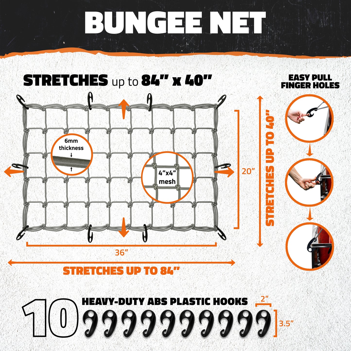 Heavy-Duty Cargo Bungee Nets