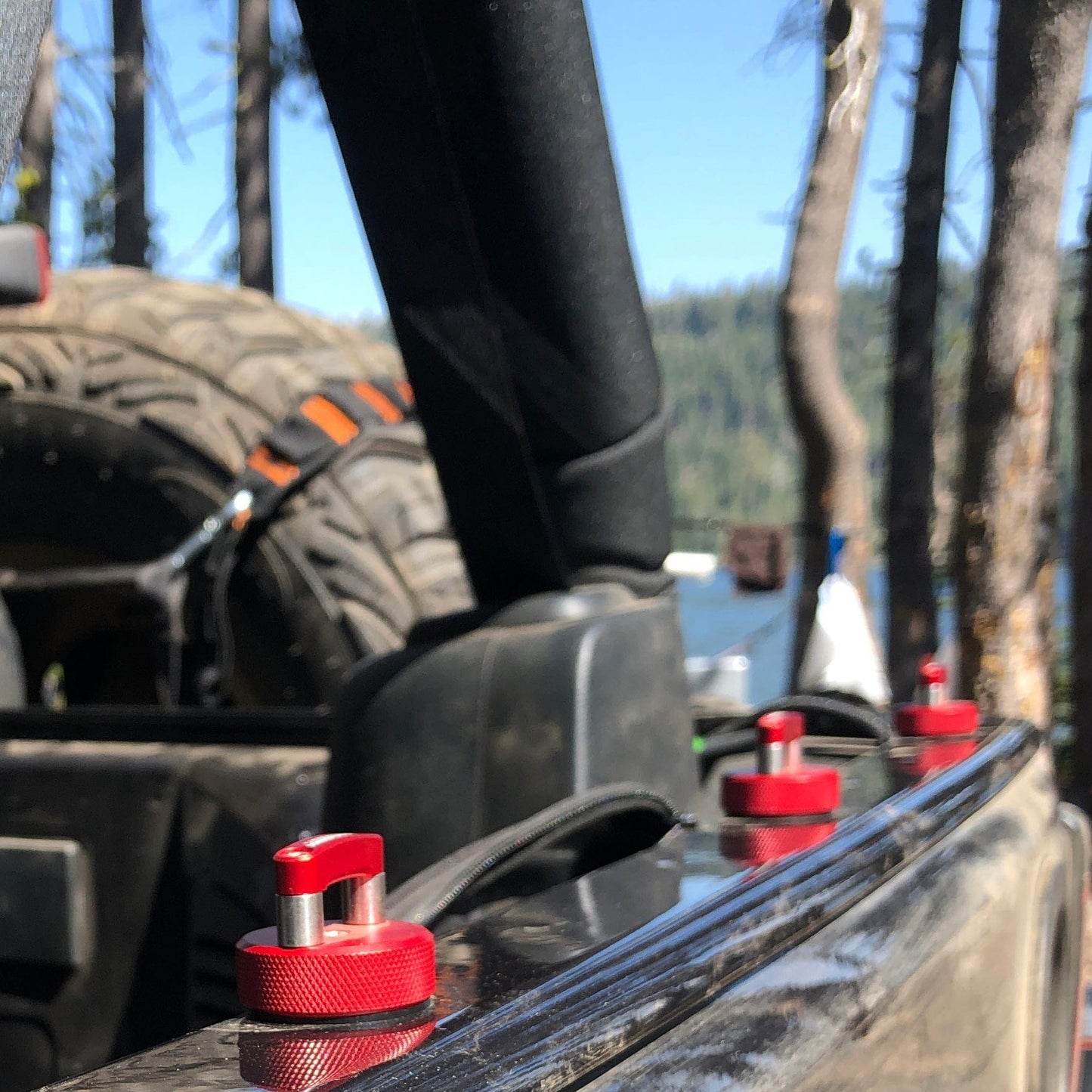 Jeep Hard Top Quick Removal Fastener Thumb Screw, integrated D Ring, Billet Aluminum (Six Piece Set) EXTENDED REACH