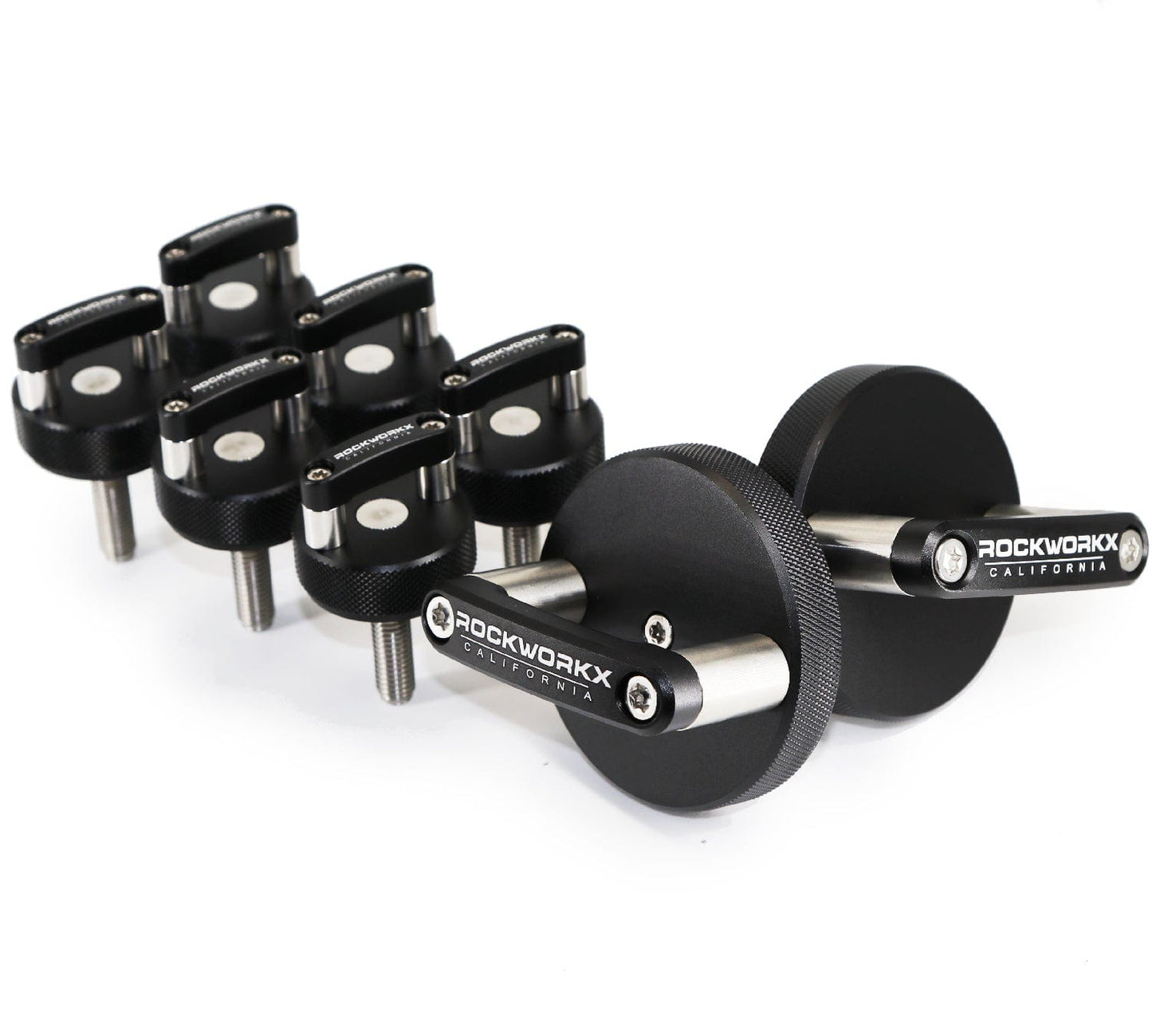 JEEP WRANGLER (JK & JKU) Hard Top Quick Removal Thumb Screws & Mounting Knob SET! (6 Thumb Screws and 2 Knobs)