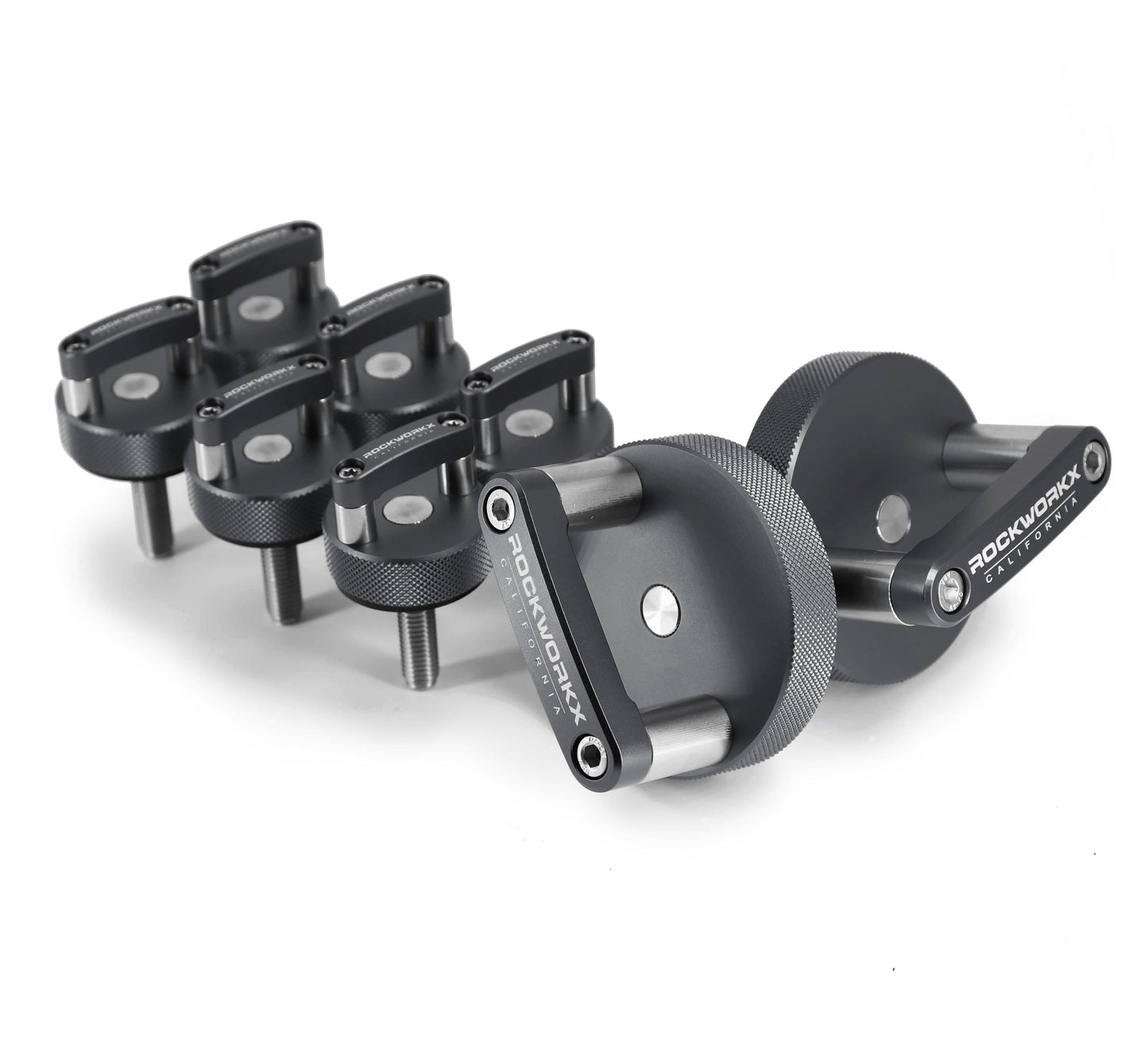 JEEP WRANGLER (JK & JKU) Hard Top Quick Removal Thumb Screws & Mounting Knob SET! (6 Thumb Screws and 2 Knobs)