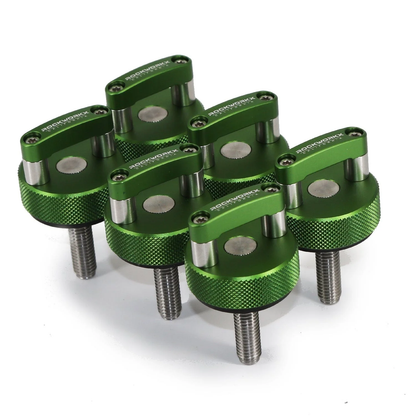 Jeep Wrangler Green Thumbnail Screws 6 pieces for JFTops Tonneau Covers by Rockworkx