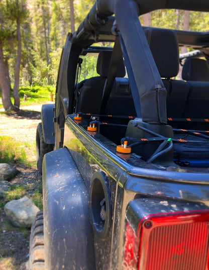JEEP Wrangler JK, JL & JT Hard Top Quick Removal Fastener Thumb ScrewsLIMITED EDITION GunMetal Grey  (Six Piece Set)