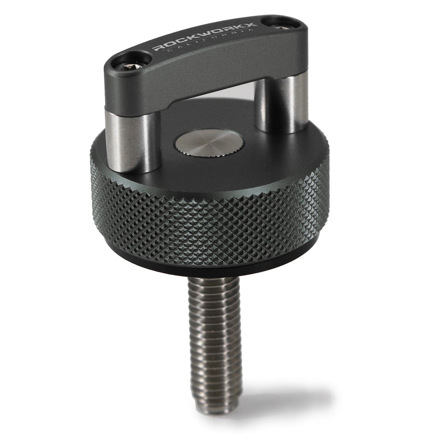 JEEP Wrangler JK, JL & JT 2 PACK Hard Top Quick Removal Fastener Thumb Screws, integrated D Ring, ROCKWORKX Billet Aluminum (2 Pack Thumbscrew+ 2 Square Nuts))