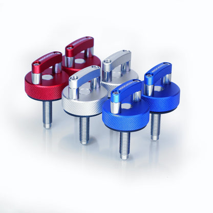 JEEP WRANGLER JKU, JLU Hard Top Thumb Screws - LIMITED EDITION Red, White & Blue - 6 Piece Set