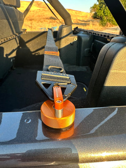 Rockworkx 2 in tie-down strap with 1.5 in molle connector orange customer pic