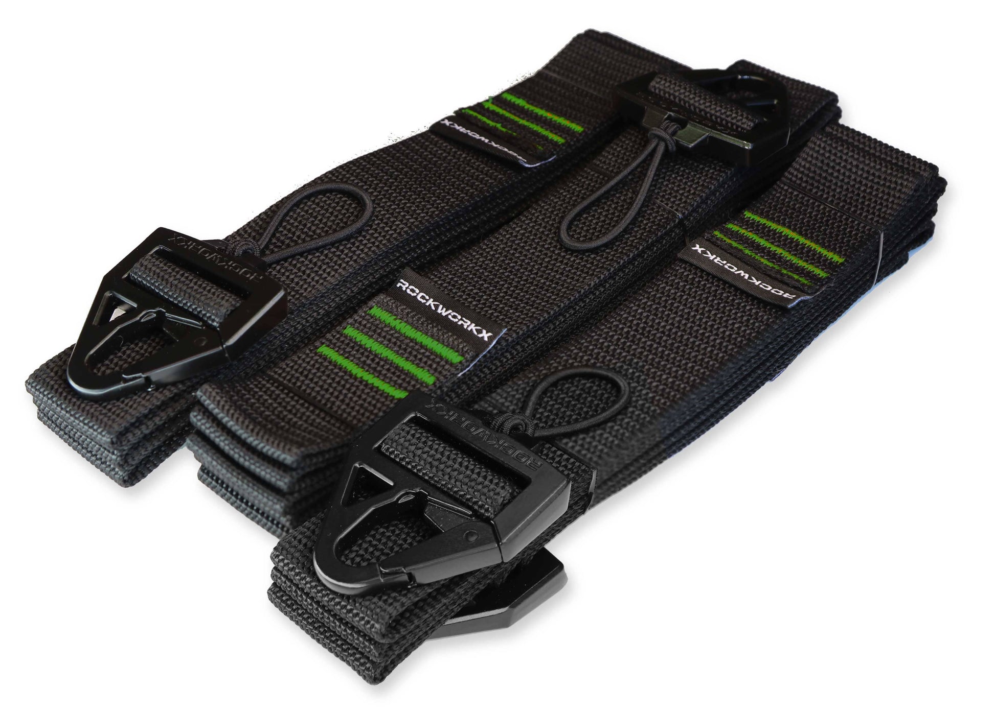 Rockworkx 1.5 in Tie down Straps Green Set of 3
