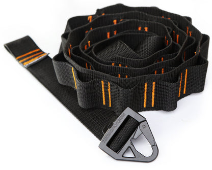 Rockworkx 2 in tie-down strap with 1.5 in molle connector Orange thread